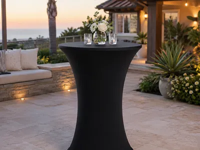 Black Cocktail Table Cover