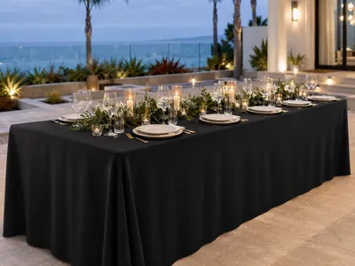 Black Rectangular Tablecloth (Long)