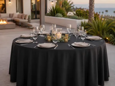 Black Round Tablecloth (Large)