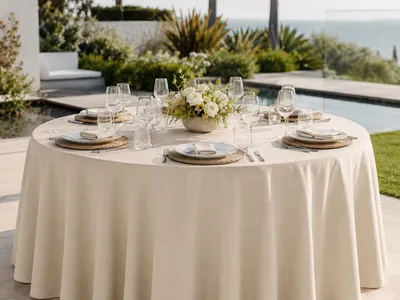 Ivory Round Tablecloth (Large)