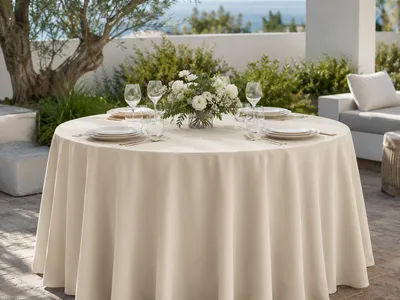 Ivory Round Tablecloth