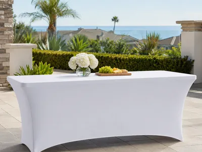 White Spandex Tablecloth